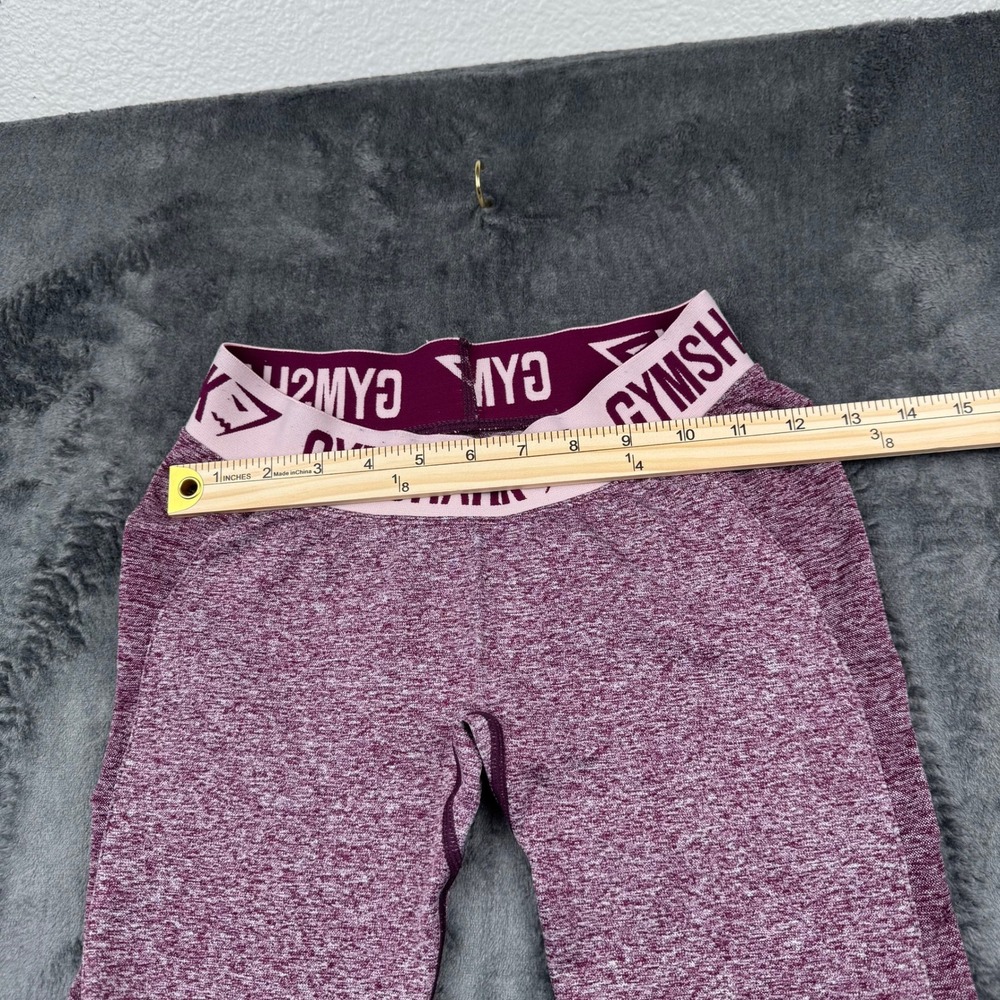 Gymshark Flex High Waisted Seamless Leggings Burgundy Pink Marl Small 0033 - Picture 4 of 7